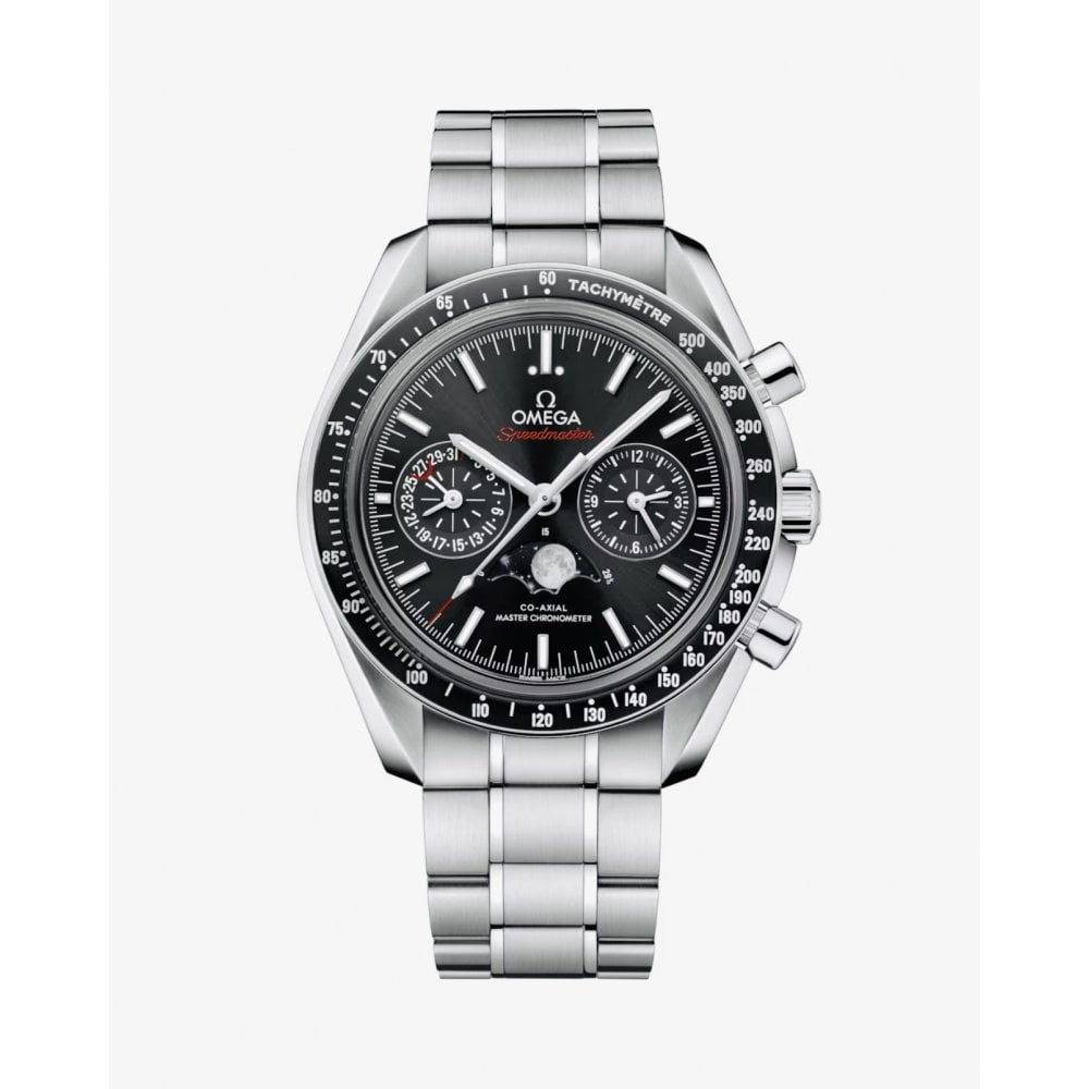 Moonwatch Co‑Axial Master Chronometer Moonphase Chronograph 44.25mm 304.30.44.52.01.001- Unworn with Box and Papers