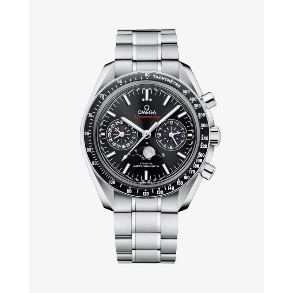 Moonwatch Co‑Axial Master Chronometer Moonphase Chronograph 44.25mm 304.30.44.52.01.001- Unworn with Box and Papers