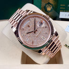 Day-Date 40 Everose Gold Diamond Paved - Unworn Box & Papers 2025