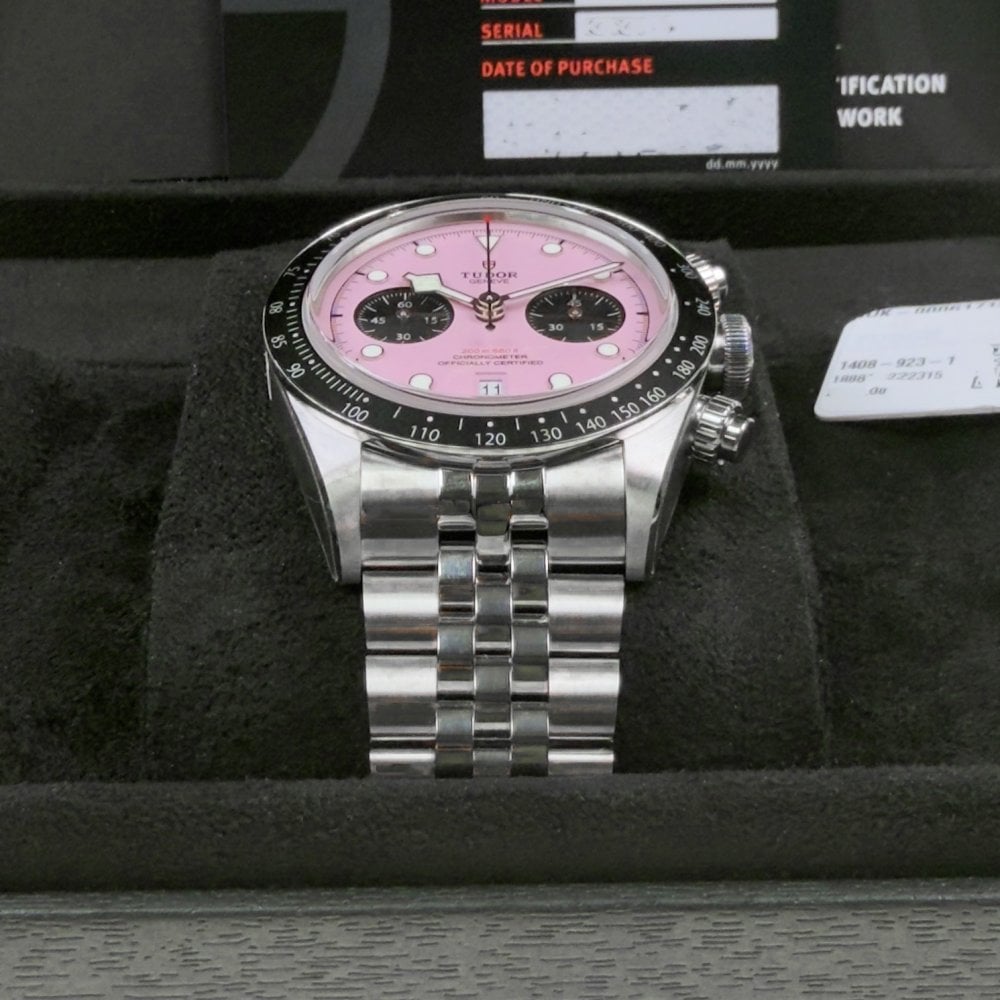 Black Bay Chrono Miami Pink Factory Stickers - Unworn with Box and Papers 2026