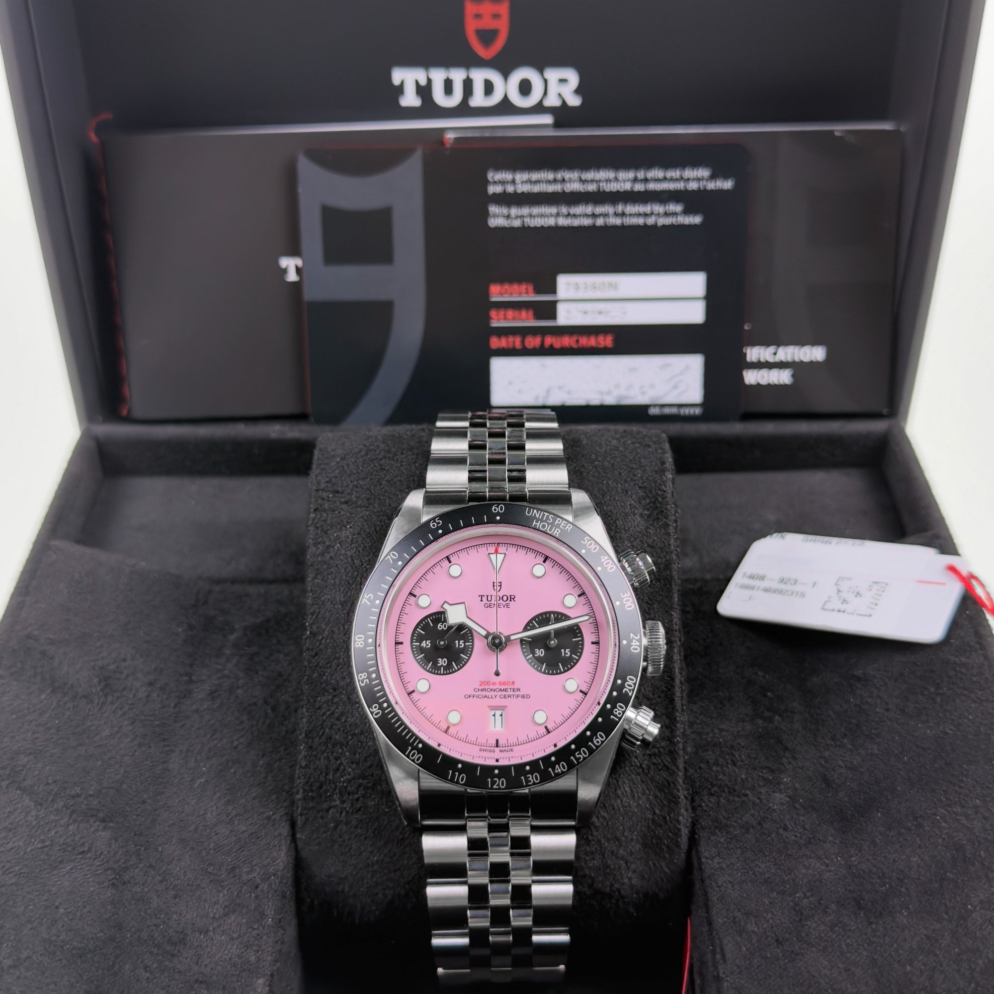 Black Bay Chrono Miami Pink Factory Stickers - Unworn with Box and Papers 2026