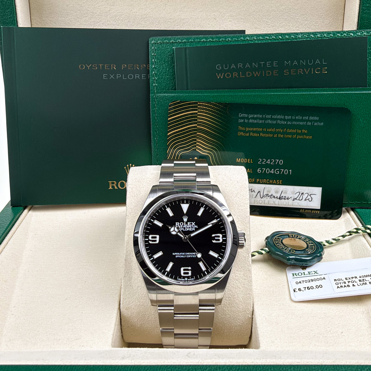 Rolex Explorer 40 - Box and Papers November 2025