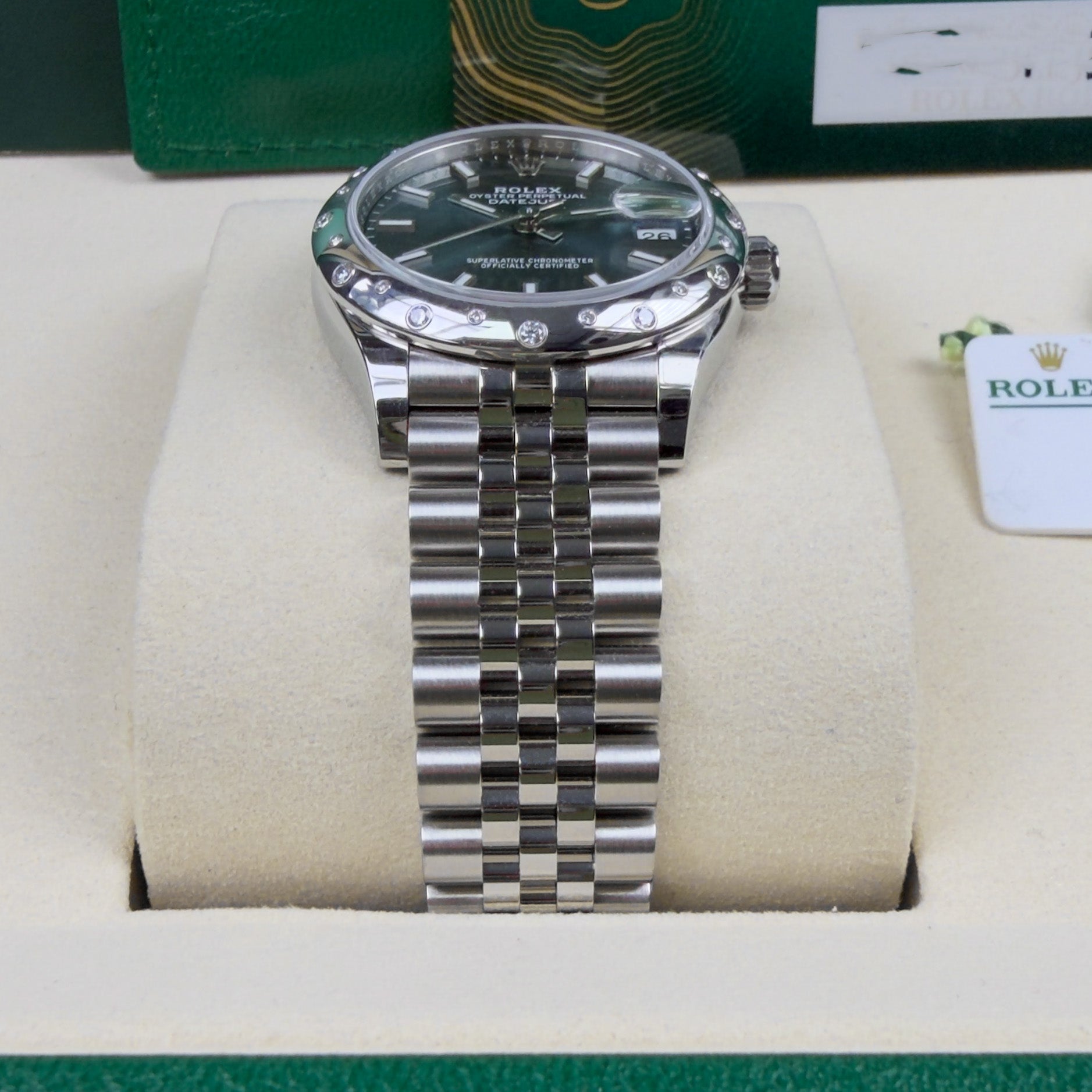 Datejust 31 Mint Green Diamonds - Unworn with Box and Papers 2026