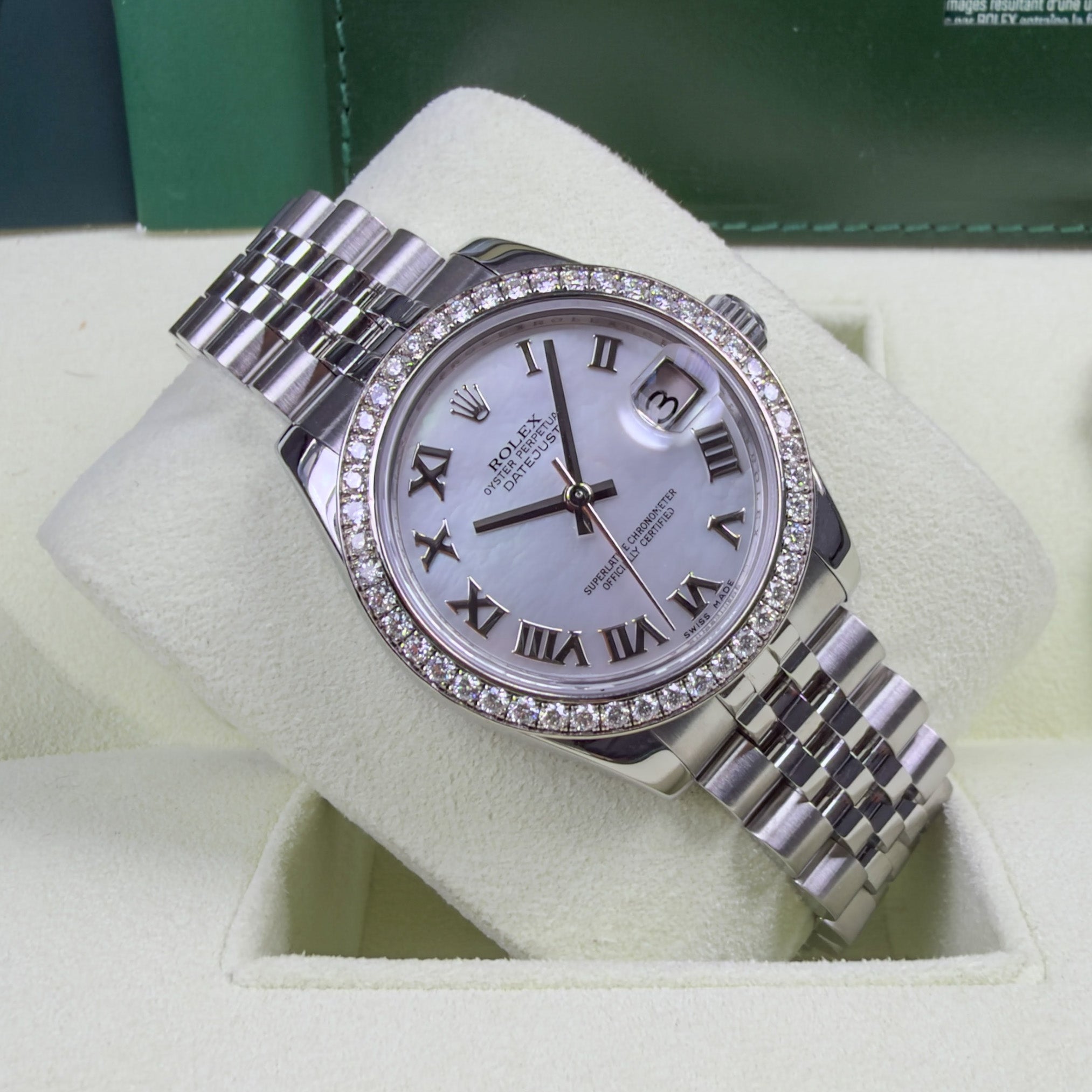 Rolex Datejust Lady 31 Mother Of Pearl Diamond Bezel - Box and Papers
