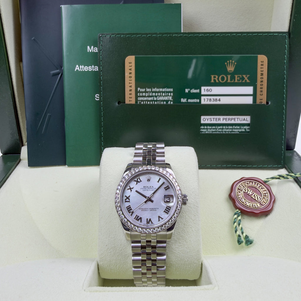 Rolex Datejust Lady 31 Mother Of Pearl Diamond Bezel - Box and Papers